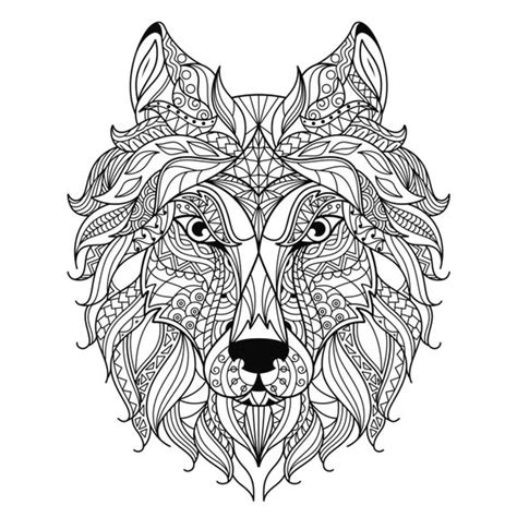 adult coloring page wolfs head scalable  thisgamehasnoname