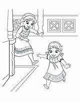 Elsa Anna Coloring Pages Frozen Getcolorings Hugging sketch template