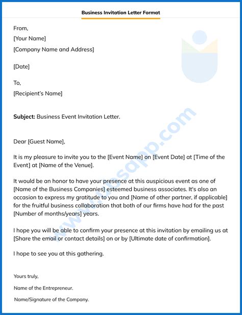 business event invitation letter format meaning tips examples