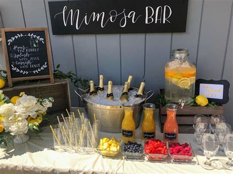 pin  jessi verdin  bridal brunch mimosa bar bridal shower bubbly