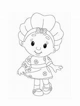 Fifi Flowertots Coloring Primrose Pages Standing Floral Dress Her Coloringpage Drinking Stingo Forget Tea sketch template