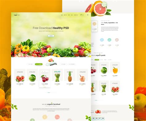 grocery store website template  psd  psd