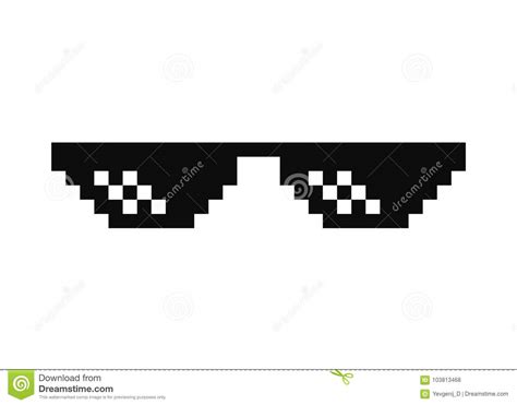 Pixel Art Glasses Thug Life Meme Glasses Isolated On