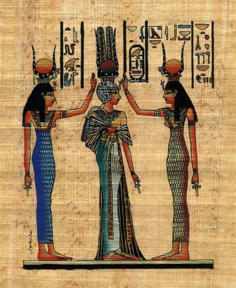 papiro egipcio sobre la reina nefertari láminas de