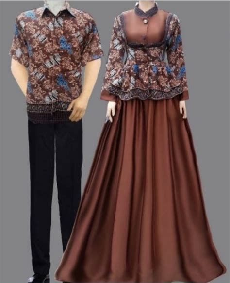 model baju gamis batik kombinasi kain polos radea