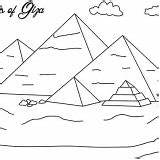 Pyramid Coloring Giza Drawing Three Great sketch template