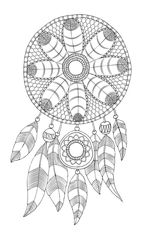 native dream catcher pages coloring pages