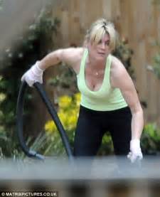 crikey anthea this perfect housewife lark looks hard work miss turner sweats as she keeps £5m