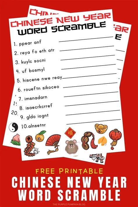 printable chinese  year activities pack word puzzles