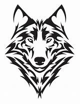 Wolf Tribal Drawing Head Clipartmag Beautiful Sticker sketch template