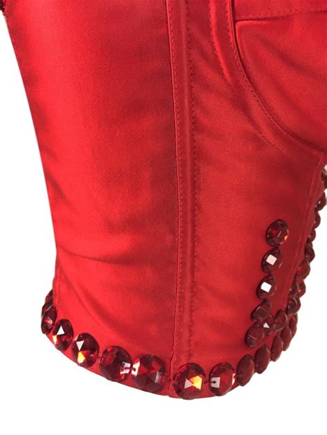 S S 1992 Dolce And Gabbana Runway Sex And Love Red Crystal Corset