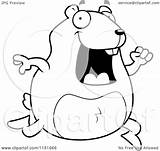 Hamster Cartoon Clipart Hyper Running Coloring Outlined Vector Cory Thoman Royalty sketch template