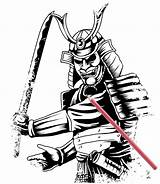 Samurai Katana Warrior sketch template