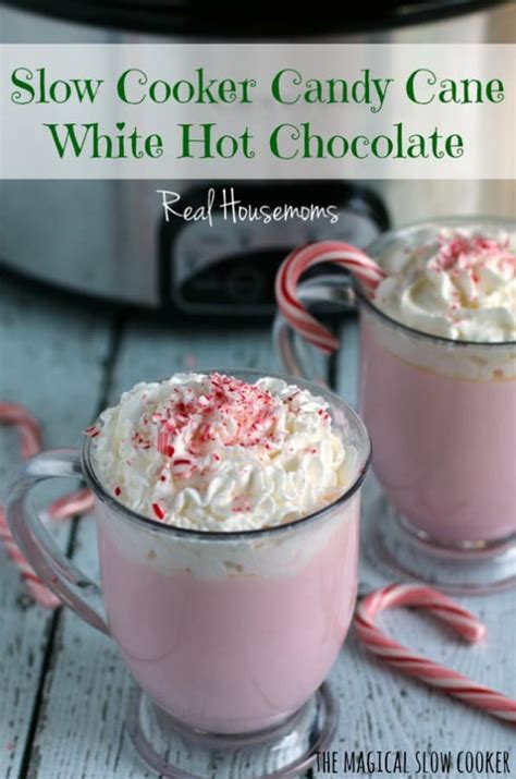 Slow Cooker Candy Cane White Hot Chocolate ⋆ Real Housemoms
