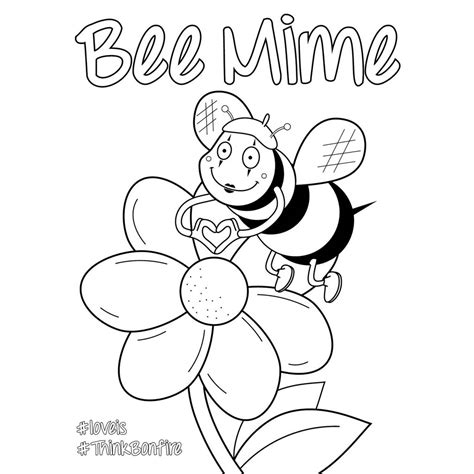 valentines day coloring pages bee  xcoloringscom