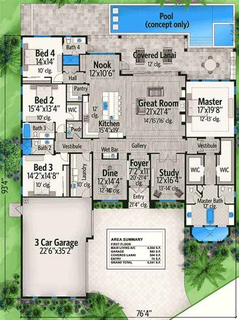 spacious florida house plan bs architectural designs house plans