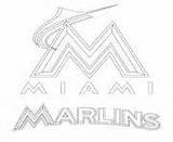 Coloring Pages Mlb Logo Miami Marlins Baseball Sport Printable Info sketch template