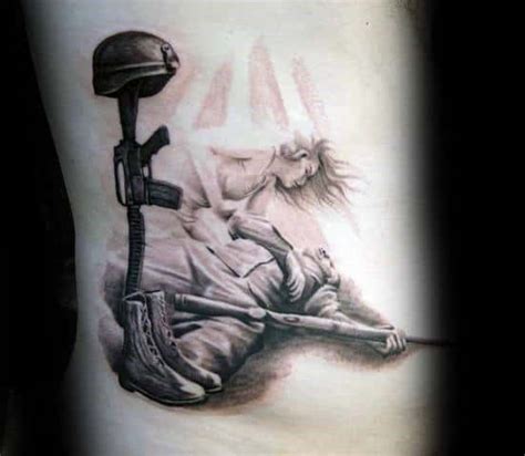 50 Fallen Soldier Tattoo Designs For Men Memorial Ideas