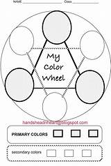 Color Wheel Primary Colors Worksheet Secondary First Hands Head Artroom Heart Kindergarten Kunst Wheels Lesson Colour Worksheets Mixing Farben Klassenzimmer sketch template