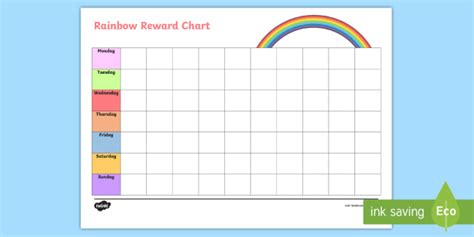 editable rainbow reward chart twinkl resources