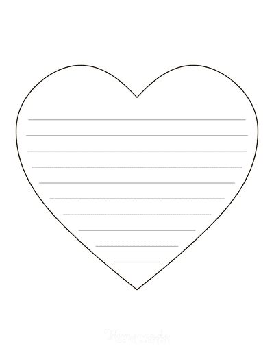 printable heart template  lines