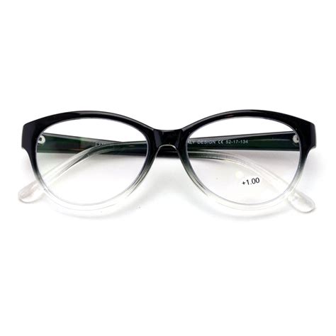 women cateye no line progressive trifocal clear lens reading glasses