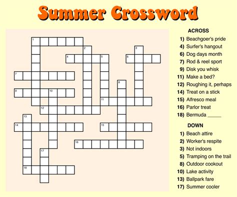 easy crossword puzzle printable