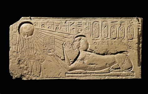 relief of akhenaten as a sphinx egyptian new kingdom 18th dynasty