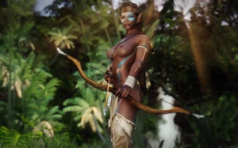 good skin texture mod for darker skinned wood elf request and find