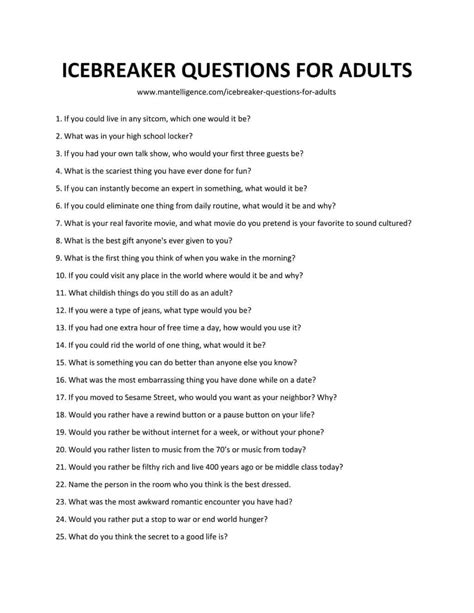 70 Icebreaker Questions For Adults Fun And Unexpected Questions