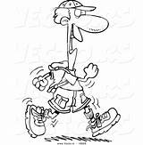 Cartoon Hiking Hiker Vector Happy Coloring Pages Male Leishman Outlined Getcolorings Ron sketch template