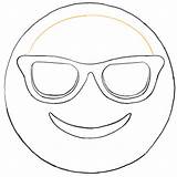 Emoji Coloring Pages Faces Face Glasses Sunglass Drawing Sketch Sun Kids Sunglasses Happy Template Clipart Templates Finished Smile Sketchite Draw sketch template