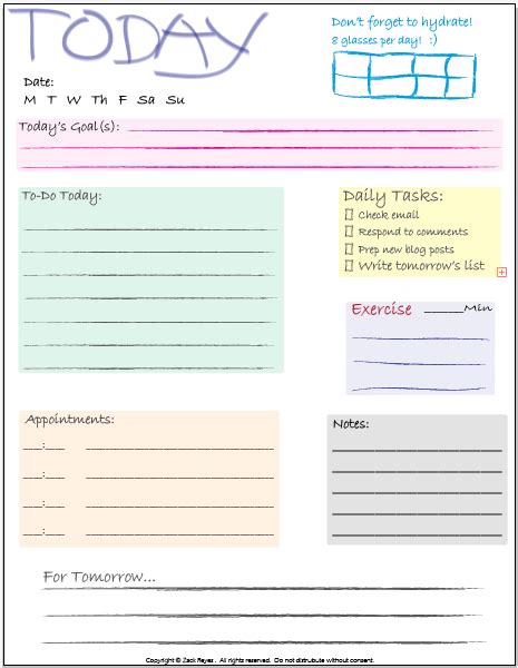 blogging tools daily checklist printable