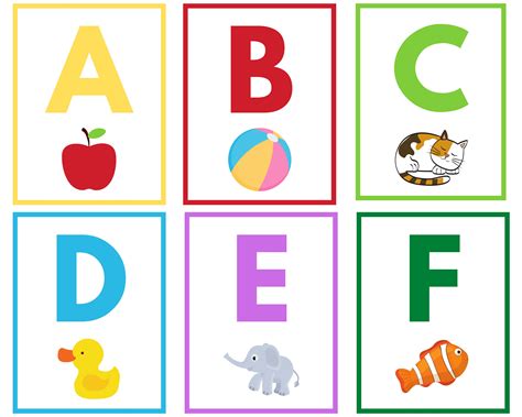 colorful alphabet flash cards abc flashcards printable full color