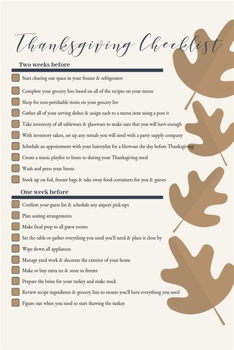 printable thanksgiving checklist  corbett life