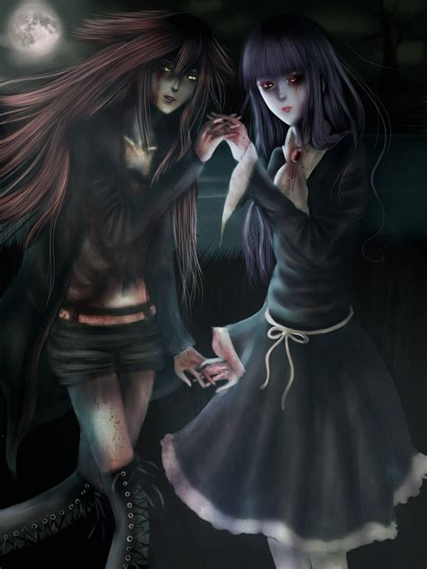 werewolf and vampire girl by tenshiaya on deviantart