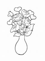 Coloring Roses Bouquet Drawing Vase Flowers Pages Flower Clipart Rose Plant Easy Colouring Library Paintingvalley Colour Popular Collection Coloringhome Comments sketch template
