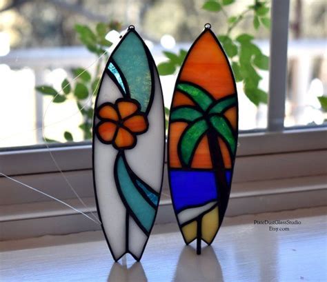 Stained Glass Surfboard Suncatcher Glass Surfboard