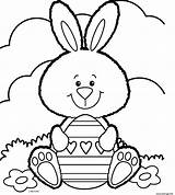 Paques Lapin Coeurs Souriant sketch template