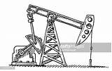 Oil Pump Jack Tattoo Drawing Industry Hand Drawn Vector Well Illustrations Gettyimages sketch template