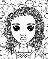 Curly Afro sketch template