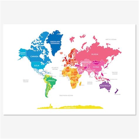 items similar  world map  bright colours  etsy