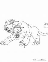 Coloring Pages Greek Creatures Headed Cerberus Dog Monsters Orthros Mythology Mythical Two Drawing Monster Sheets Creature Fabulous Hellokids Print Dragon sketch template