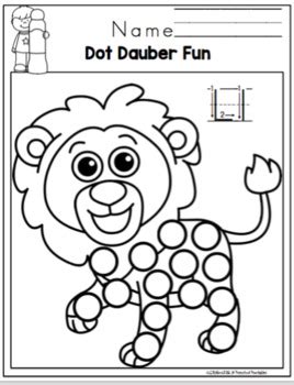dot dauber fun  toddlers  preschool printable tpt
