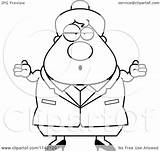 Careless Shrugging Chubby Lady Business Clipart Cartoon Cory Thoman Outlined Coloring Vector 2021 sketch template