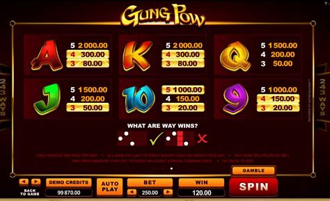 gung pow slot from microgaming 243way game with free spins