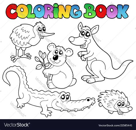 coloring book australian animals  royalty  vector image