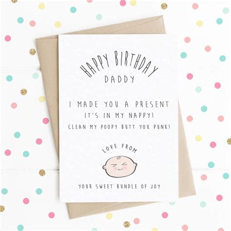 Happy Birthday Daddy I Made You A Present A6 Card By Lady K Designs