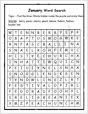 january word puzzles printable mini workbook englishbix