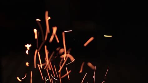 Sparks Fire On A Black Background Stock Footage Video